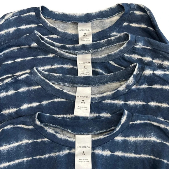 Nordstrom Navy Radio Wave Knotted Girls Top S M L XL - Picture 2 of 2
